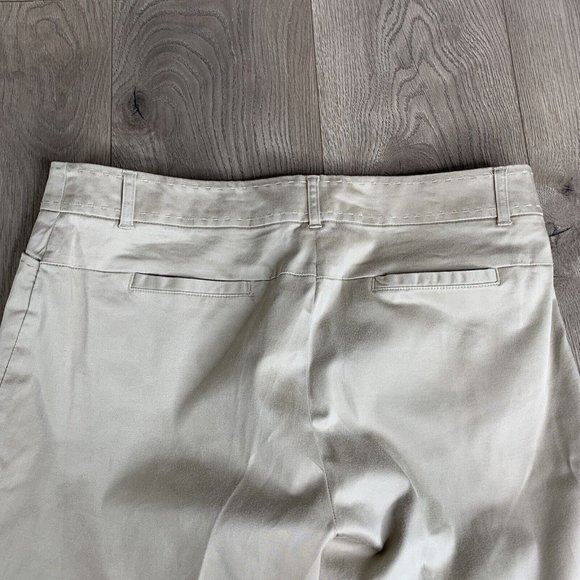 Claudia EV Cropped Pants Womens 12 Bown Solid Zip Square Button Close Stitching - Picture 7 of 9